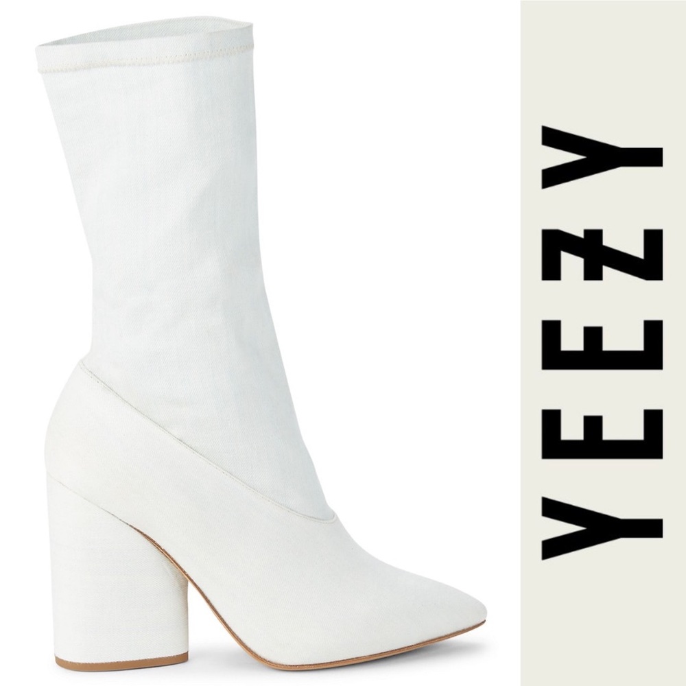 NWT YEEZY SEASON 4 - Never worn. White denim stretch ankle boot. Rare. Sold-out! - Picture 8 of 9